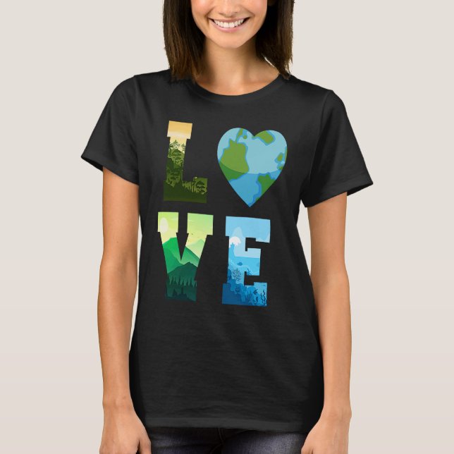 Camiseta Earth Day Science ama ativismo ambiental Marc (Frente)