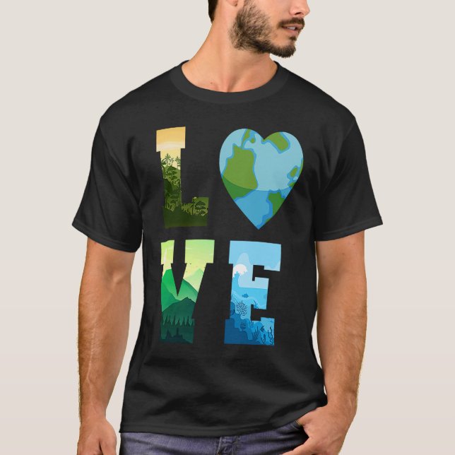 Camiseta Earth Day Science ama ativismo ambiental Marc (Frente)