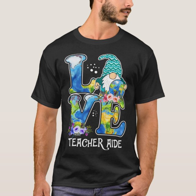 Camiseta Earth Day Teacher Gnome Teacher Aide (Frente)