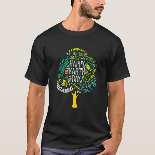 Camiseta Earth Day Tree Save Earth Inspiration (Frente)