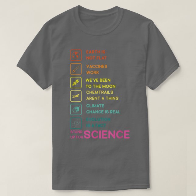 Camiseta Earth is Not Flat Stand Up For Science  (Frente do Design)