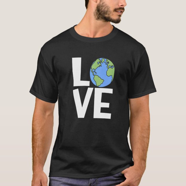 Camiseta Earth Love Environment Earth Earth Day Retro Vinta (Frente)