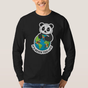 Camiseta Earth Panda Slogan Design para o Meio Ambiente