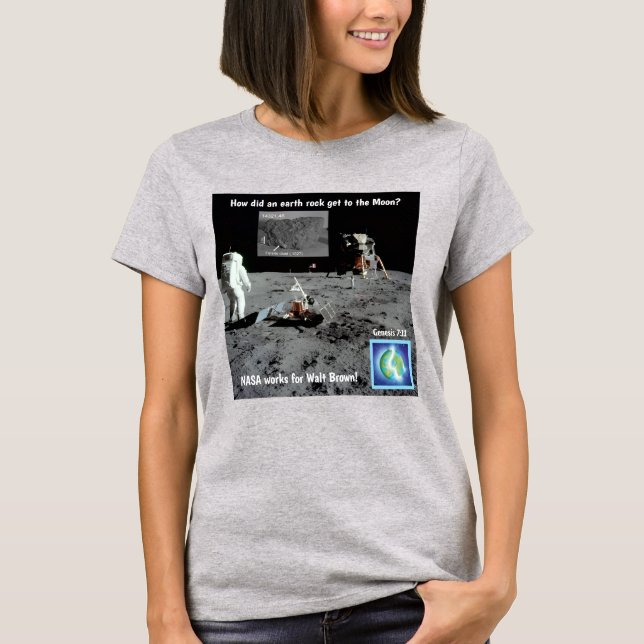 Camiseta Earth Rock on Moon para mulheres (Frente)