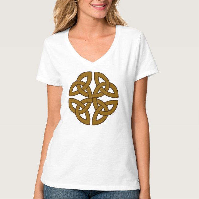 Camiseta Earthy Brown Celtic Knot (Frente)