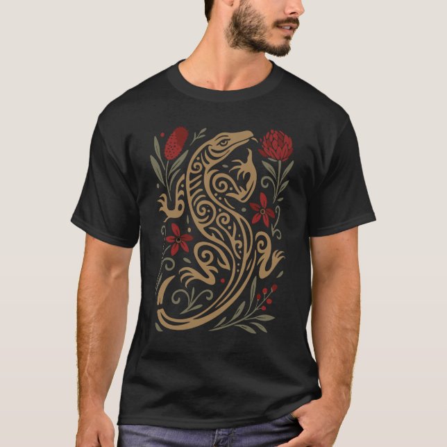 Camiseta Earthy Goanna Wildlife Design (Frente)