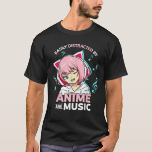 Camiseta Easily Distracted By Anime And Music Women Anime T