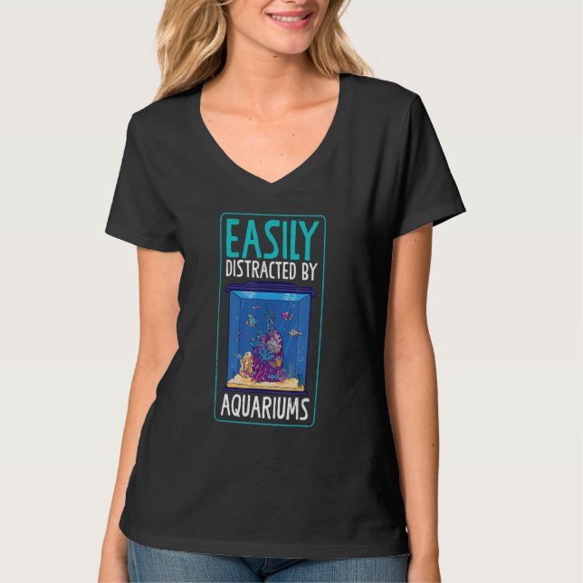 Camiseta Easily Distracted By Aquariums Coral Reefs (Frente)