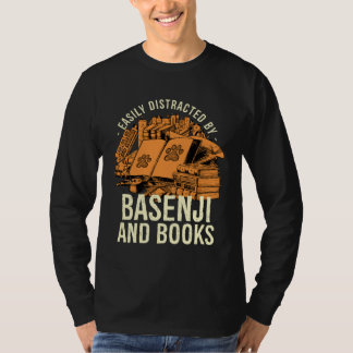 Camiseta Easily Distracted By Basenji And Books Angari Dog