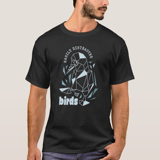 Camiseta EASILY DISTRACTED BY BIRDS Bird Watcher Birding Me (Frente)