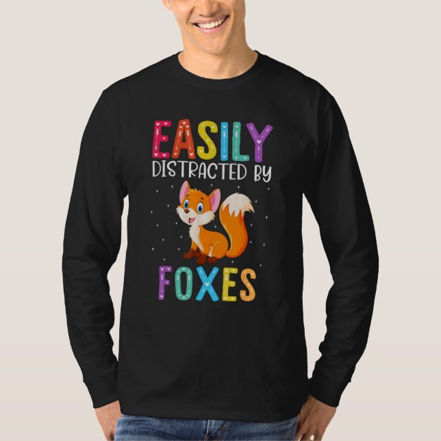 Camiseta Easily Distracted By Foxes  Fox (Frente)