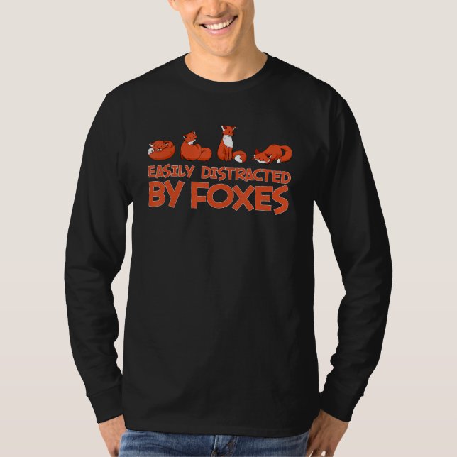 Camiseta Easily Distracted By Foxes Fox  Animal Friend Kids (Frente)