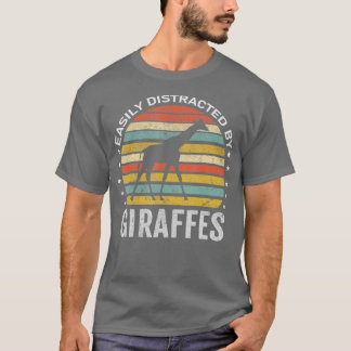Camiseta Easily Distracted By Giraffes Retro Vintage Giraff