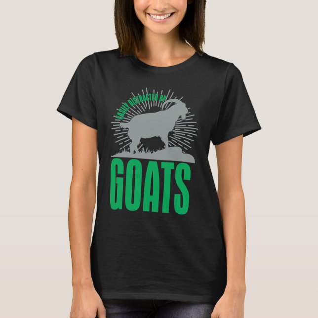 Camiseta Easily Distracted By Goats  Animal  For Men Women (Frente)