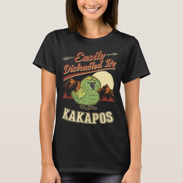 Camiseta Easily distracted by Kakapos Night Parrot Kakapo (Frente)