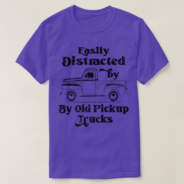 Camiseta Easily Distracted By Old Pickup Trucks Cute Graphi (Frente do Design)