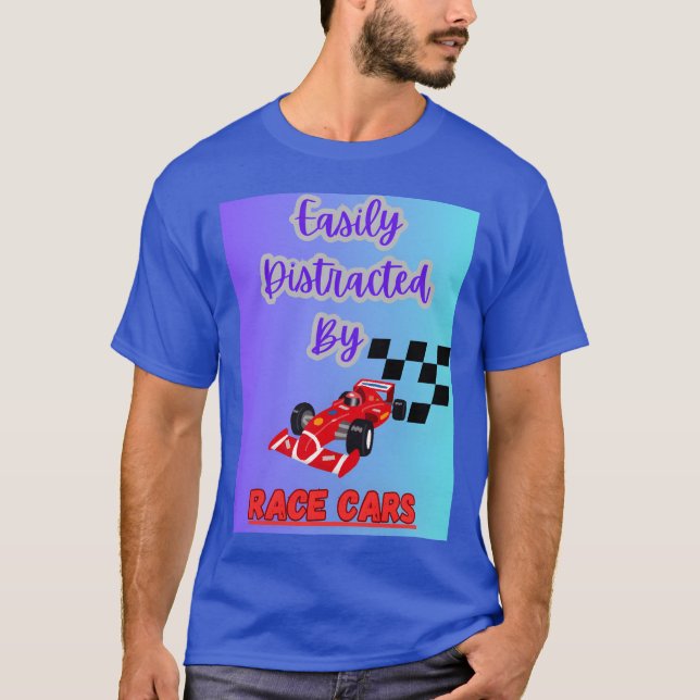 Camiseta Easily Distracted By Race cars design formula car  (Frente)