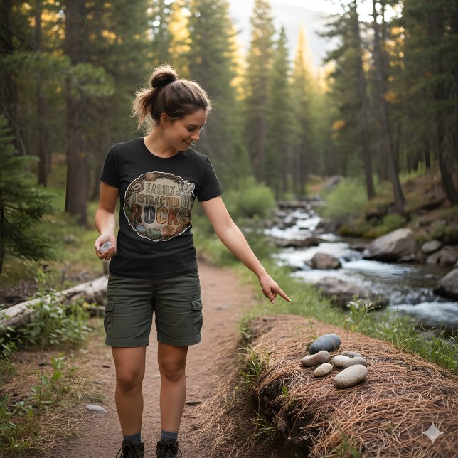Camiseta Easily Distracted By Rocks Funny Rock Collector (Criador carregado)