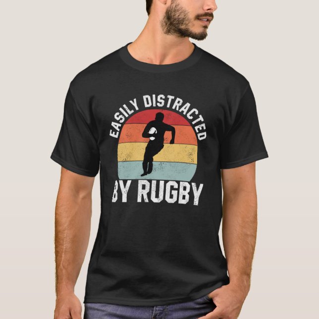 Camiseta Easily Distracted By Rugby  Graphic Rugby Union (Frente)