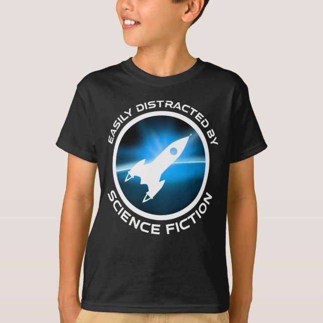 Camiseta Easily Distracted By Science Fiction (Frente)