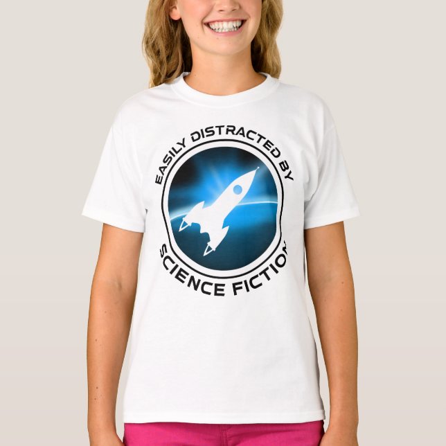 Camiseta Easily Distracted By Science Fiction (Frente)