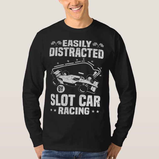 Camiseta Easily Distracted BY Slot Car Racing (Frente)