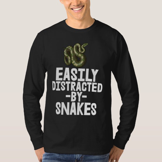 Camiseta Easily Distracted By Snake Python SlitheringSnake (Frente)