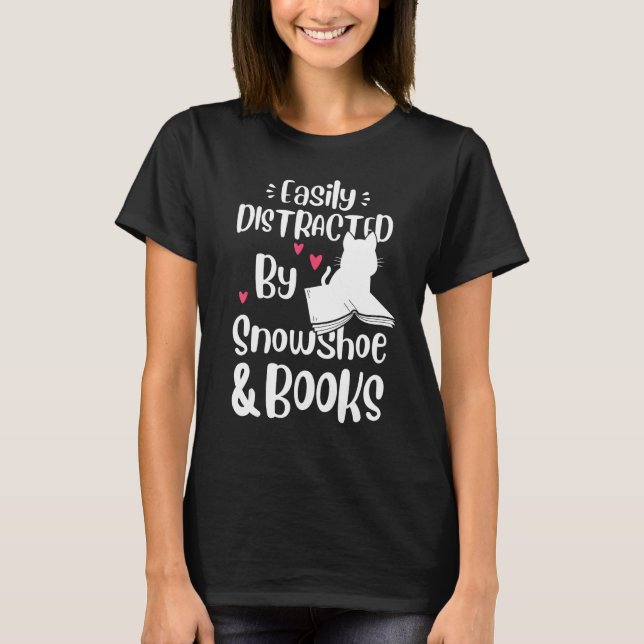 Camiseta Easily Distracted By Snowshoe Cat And Books  Kitte (Frente)