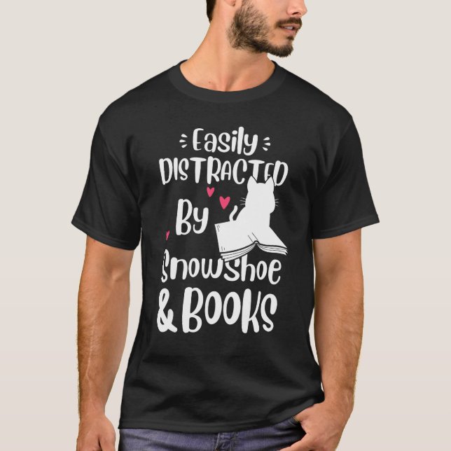 Camiseta Easily Distracted By Snowshoe Cat And Books  Kitte (Frente)