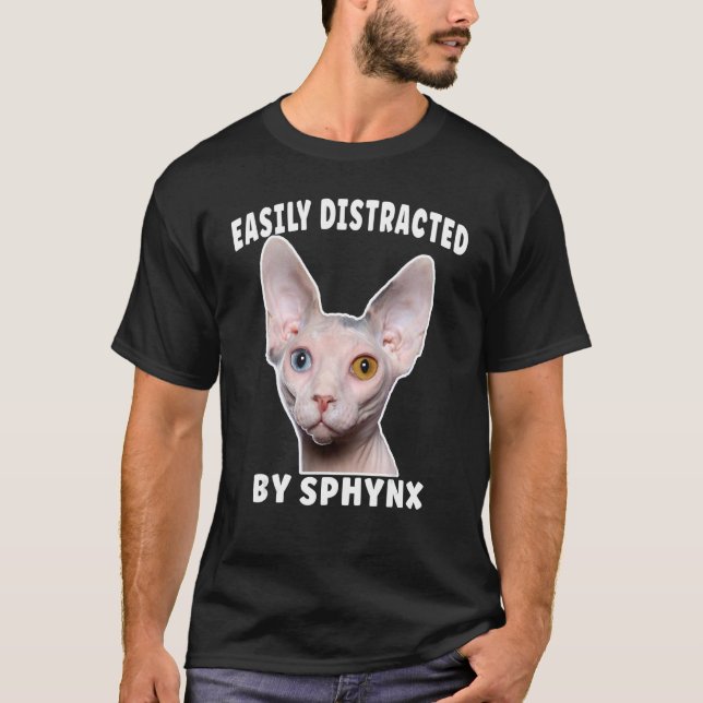 Camiseta Easily Distracted By Sphynx cat (Frente)