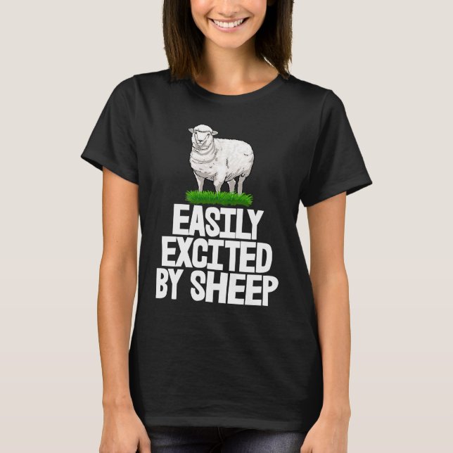 Camiseta Easily Excited By White Sheep Furry Sheep Men (Frente)