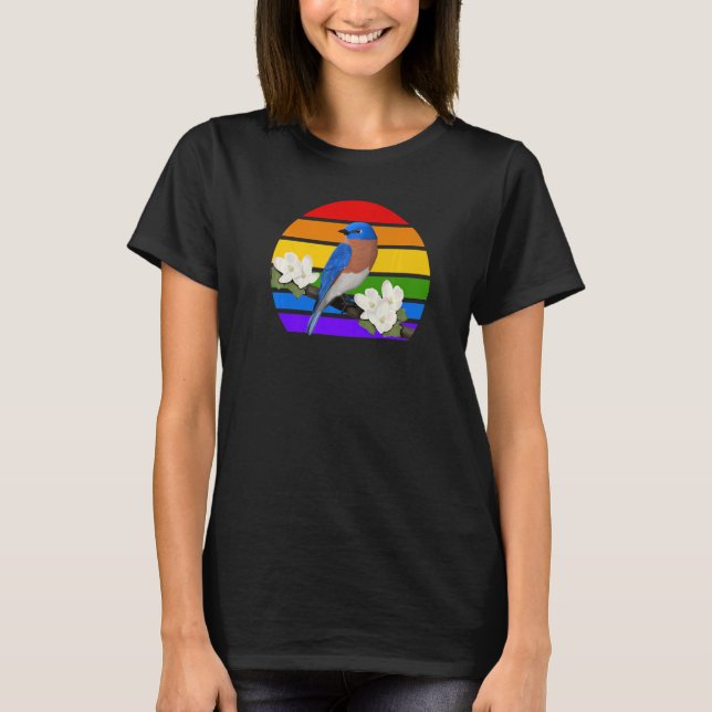 Camiseta "East Bluebird Rainbow Bird Birdwatcher Diversit" (Frente)