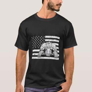 Camiseta East Box Turtle 4 De Julho Norte-Americano Flag Pa
