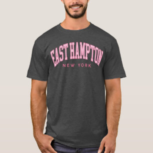 Camiseta East Hampton Nova York Retro PreppyRetro Rosa Gi