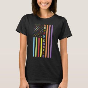 Camiseta Easter American Flag Apparel Outfit Easter Eggs Gi