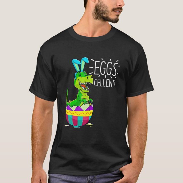 Camiseta Easter Basket Stuffers Kids Cute T Rex Bunny Egg E (Frente)