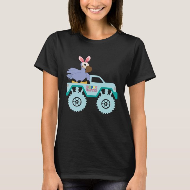 Camiseta Easter Bearded Dragon Bunny Riding Monster Truck T (Frente)
