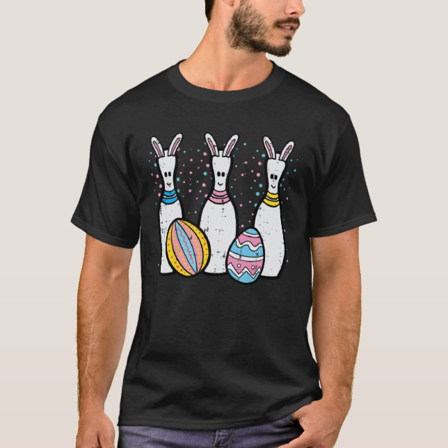 Camiseta Easter Bowling Egg Hunting  Bowler Men Women Kids  (Frente)