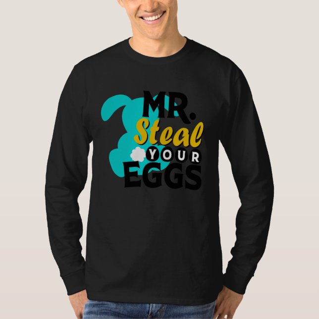 Camiseta Easter Boys Toddlers Mr Steal Your Eggs  Spring Hu (Frente)