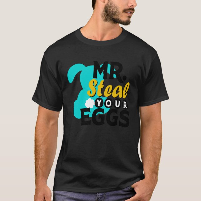 Camiseta Easter Boys Toddlers Mr Steal Your Eggs  Spring Hu (Frente)
