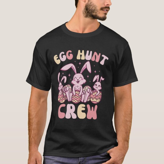Camiseta Easter Bunnies Egg Hunt Crew  Cute for Boys Girls  (Frente)