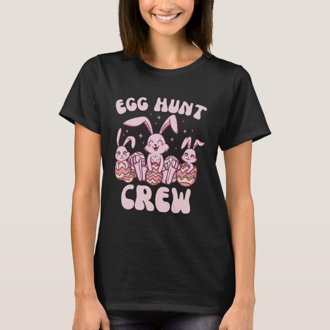 Camiseta Easter Bunnies Egg Hunt Crew  Cute for Boys Girls  (Frente)
