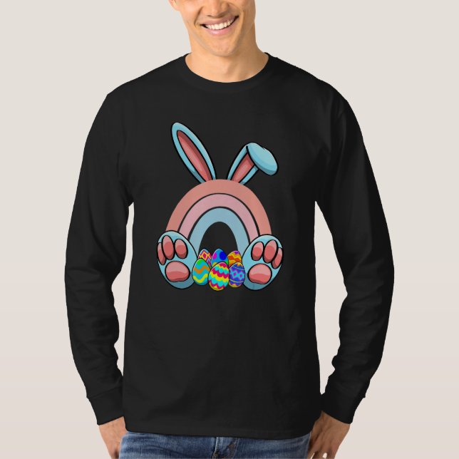 Camiseta Easter Bunnies Rainbow Nature Women Easter Day Egg (Frente)