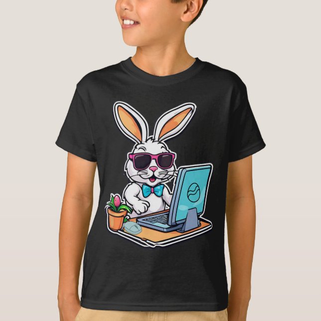 Camiseta Easter Bunny Computer Video Game Lovers 1  (Frente)