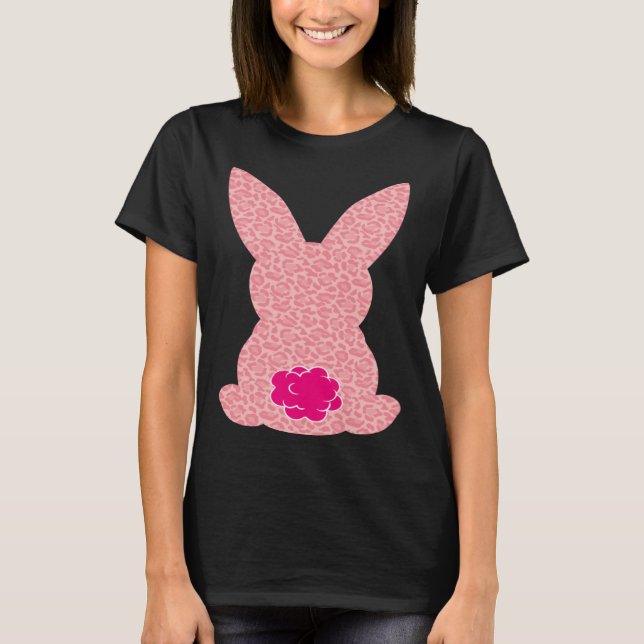 Camiseta Easter Bunny Leopard Pattern Girls Women (Frente)