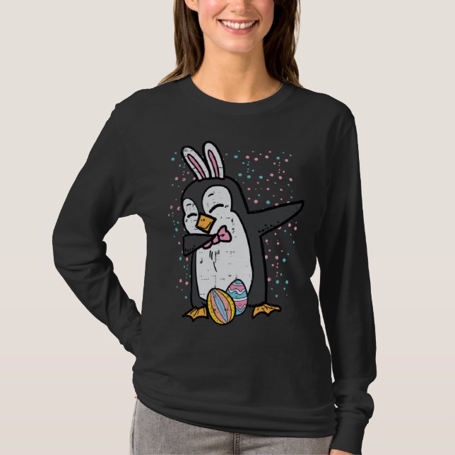 Camiseta Easter Bunny Penguin Dab  Dance Girls Boys Kids To (Frente)