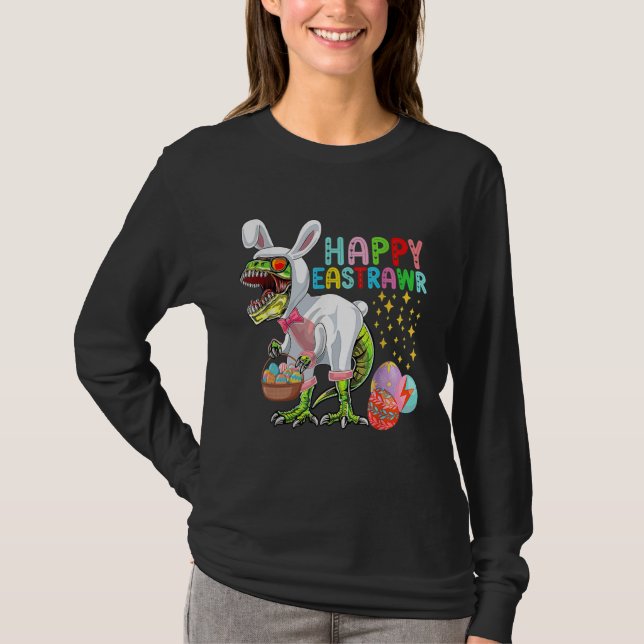 Camiseta Easter Bunny Rex Dinosaur Egg  2023 Happy EastRAWR (Frente)