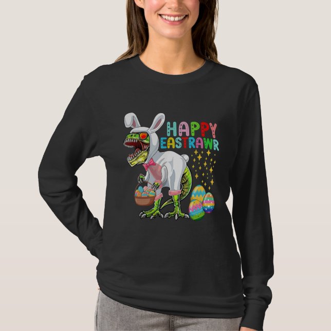 Camiseta Easter Bunny Rex Dinosaur Egg  2023 Happy EastRAWR (Frente)