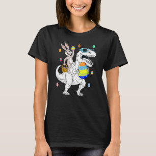 Camiseta Easter Bunny Riding T Rex Dinosaur Funny Eggs Boys