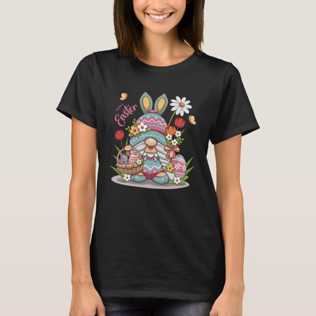 Camiseta Easter Bunny Spring Gnome Easter Egg Hunting And B (Frente)